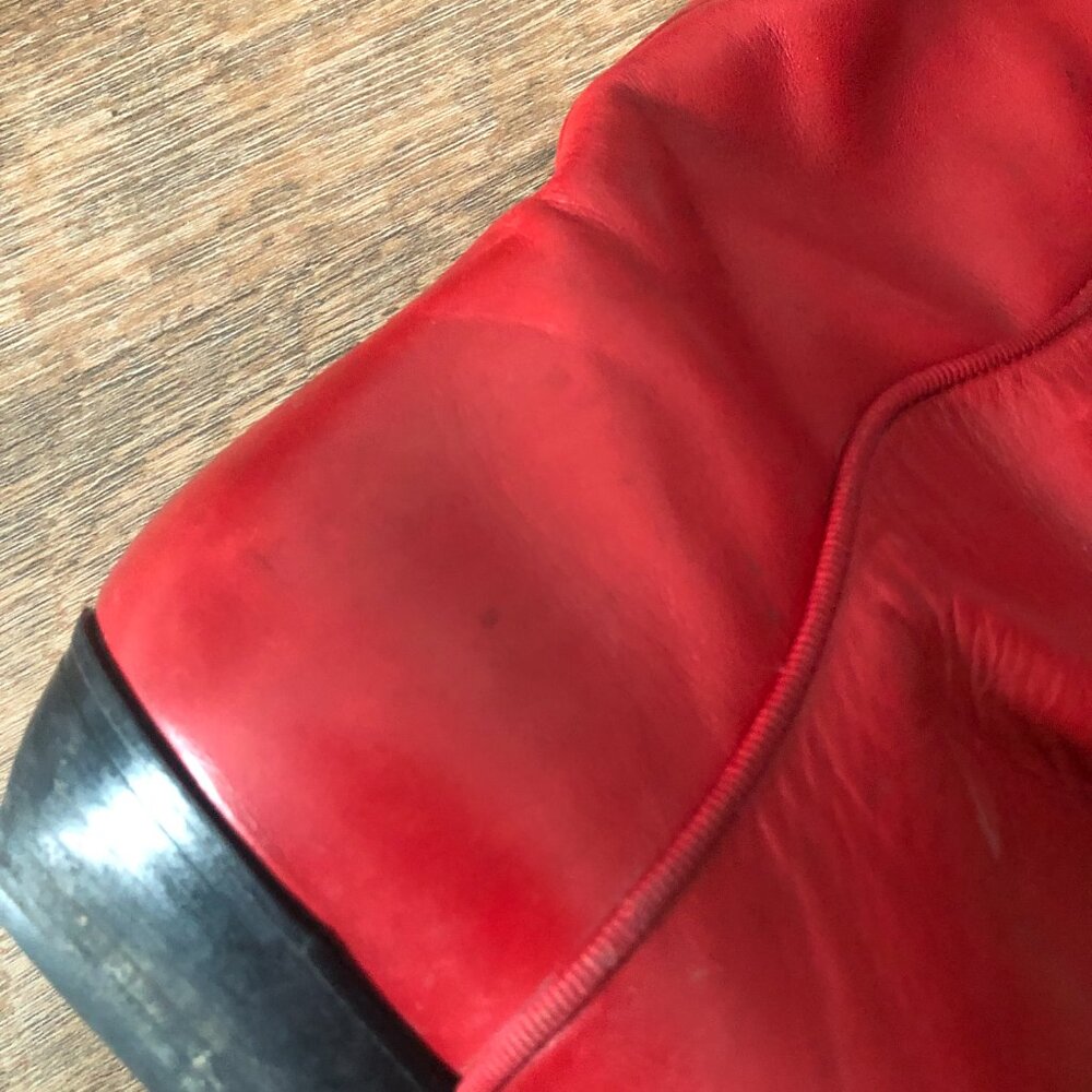 Vintage Arnold Churgin Red Leather Boots - Calf High Boots - Fits like US 8 - Picture 12 of 14
